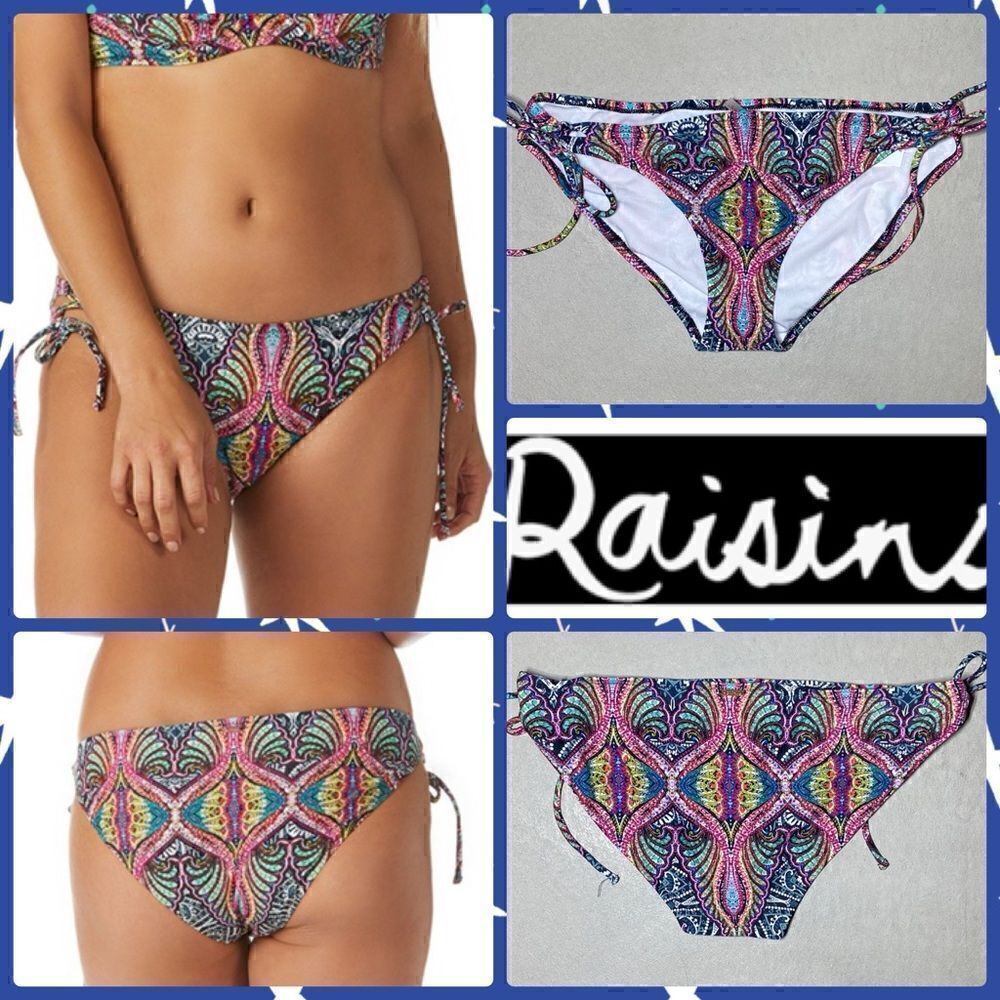 NWT MSRP $38 Raisins Beach Life Sweet Tie Side Swim Bottoms Women's Size XL